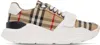 Burberry Vintage Check-pattern Touch-strap Sneakers In Archive Beige Ip Chk