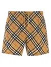 Burberry Men Check Print Bermuda Swimsuit In Beige