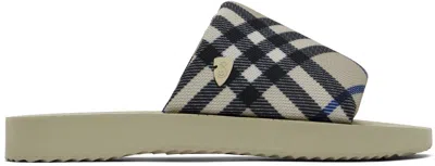 Burberry Beige Check Trek Sandals In Lichen Ip Check