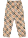 Burberry Checked Straight-leg Trousers In Beige