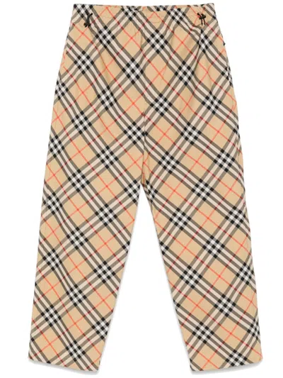 BURBERRY BEIGE CHECK TROUSERS
