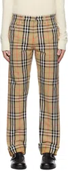 BURBERRY BEIGE CHECK TROUSERS