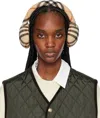 Burberry Check Wool-blend Earmuffs In Sand Ip Check