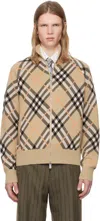 Burberry Beige Check Wool Mohair Blend Jacket In Sand Ip Check