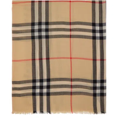 Burberry ベージュ チェック ウール マフラー In A2021 Sand