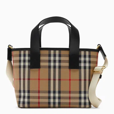 Burberry Vintage Check Tote Bag In Beige