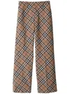 Burberry Tailored Wool Blend Trousers With Nova Check Pattern