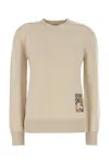 Burberry Checkered Design Wool Jumper For Women In Beige