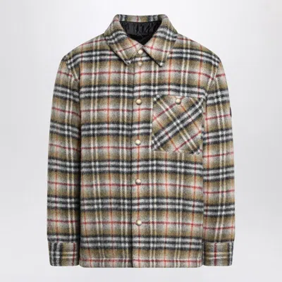 BURBERRY BURBERRY  BEIGE CHECKED WOOL SHIRT JACKET