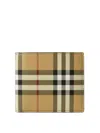 Burberry Check Printed Bi-fold Wallet In Nude