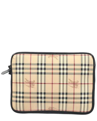 Burberry Beige Coated/waterproof Canvas Haymarket Check Laptop Bag (authentic  Pre-loved) In Multi