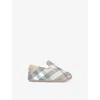 Burberry Check Print Pre-walker Shoes In Beige Comb