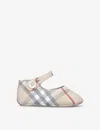 Burberry Beige Comb Baby Taylor Check-print Cotton-canvas Crib Shoe In Beige Comb