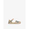 Burberry Beige Comb K1 Margate Checked Cotton-twill Flats Eur 35 / 2.5 Uk In Neutral