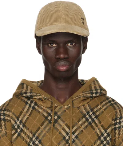 Burberry Beige Corduroy Baseball Cap In Teddy