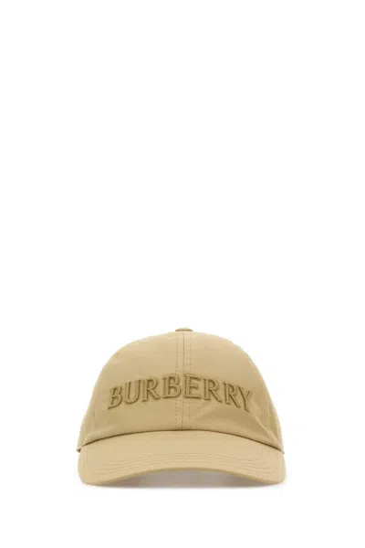 BURBERRY BEIGE COTTON BASEBALL CAP