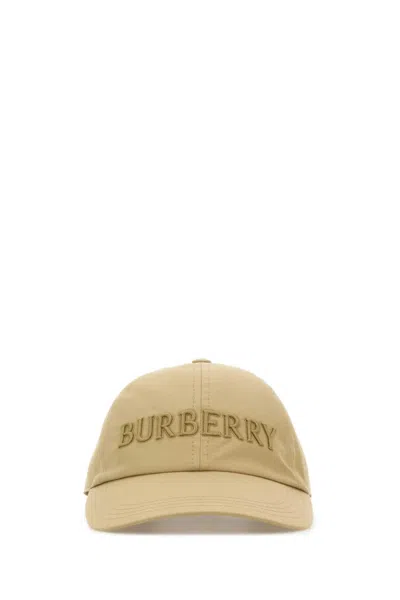 BURBERRY BEIGE COTTON BASEBALL HAT