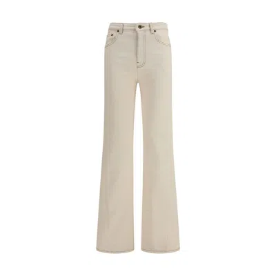 Burberry Beige Cotton Bootcut Jeans In White