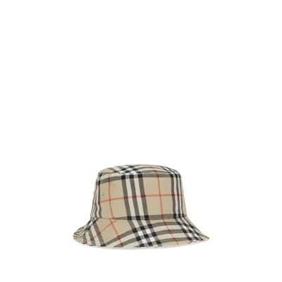 Burberry Beige Cotton Bucket Hat In Multi