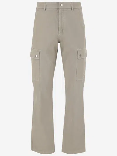 Burberry Beige Cotton Cargo Pants In Green