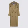 Burberry Castleford Check Collar Water Resistant Gabardine Trench Coat
