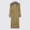 Burberry Light Beige Cotton Castleford Trench Coat In Neutral