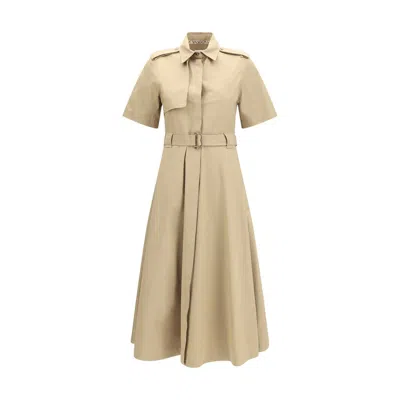 Burberry Beige Cotton Casual Dress In Neutral