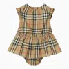 Burberry Check Dress With Bloomers In Beige