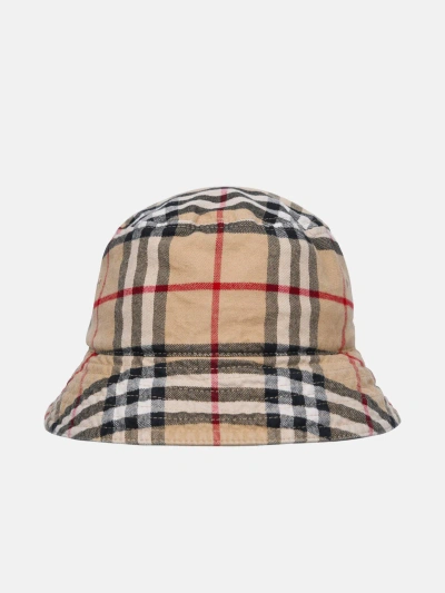 Burberry Beige Cotton Hat In Grey