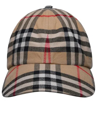 Burberry Beige Cotton Hat In Brown