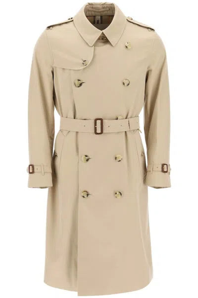 BURBERRY BURBERRY BEIGE COTTON HERITAGE KENSINGTON TRENCH COAT