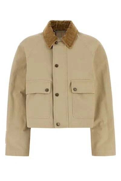 Burberry Beige Cotton Jacket In Multi
