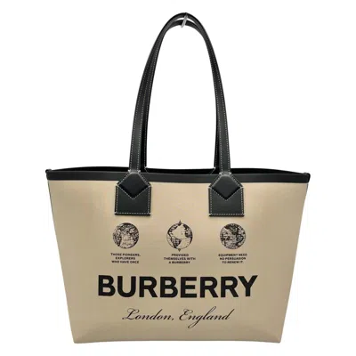 Pre-owned Burberry Beige Cotton Leather Tote Bag () In Sand