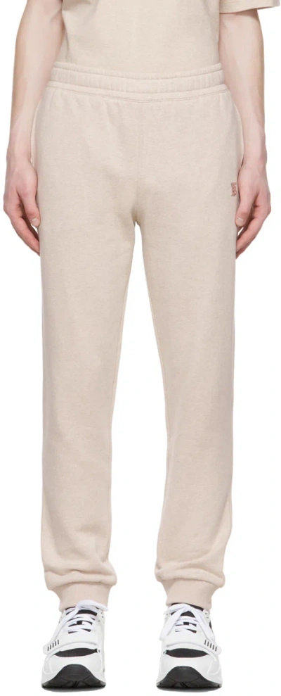Burberry Beige Cotton Lounge Pants In Soft Fawn Melange