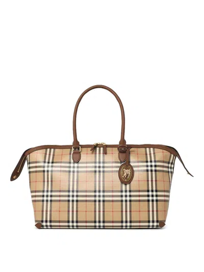 Burberry Beige Cotton Medium Tote Bag Archive