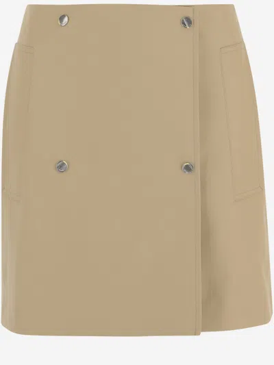 Burberry Beige Cotton Mini Skirt In Neutral