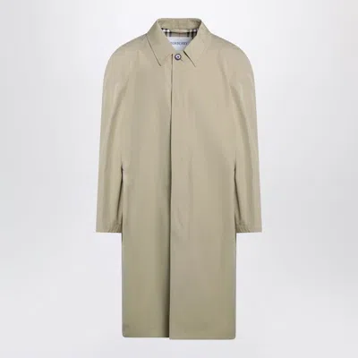 Burberry Embroidered Buttoned Overcoat In Green