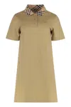 Burberry Beige Cotton Polo Dress In Green