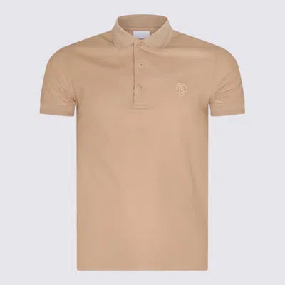 Burberry Beige Cotton Polo Shirt In Soft Fawn