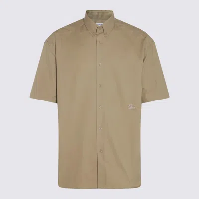 Burberry Beige Cotton Shirt In Brown