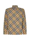 Burberry Check Print Cotton Shirt In Sand Ip Check
