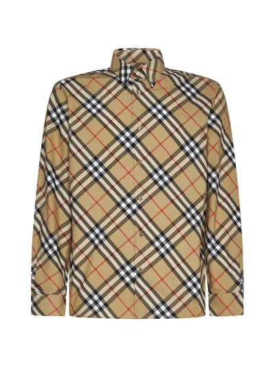 Burberry Beige Cotton Shirt In Sand