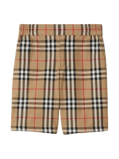 Burberry Kids' Beige Cotton Shorts In Brown