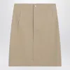 Burberry High Waist Knee-length Skirt With Side Pockets In Cream