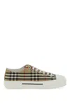 Burberry Beige Cotton Sneakers With Casual-chic Check Pattern