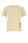Burberry Beige T-shirt With Logo Application On The Front In Cotton Woman In Beige