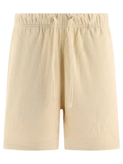 Burberry Beige Cotton Towelling Shorts For Women In Neutral