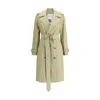 Burberry Women Cotton Trench Coat In Green