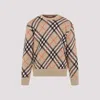 Burberry Sand Beige Wool Check Pullover In Beige
