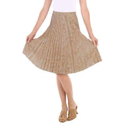 Pre-owned Burberry Beige Deer Print Pleated Skirt